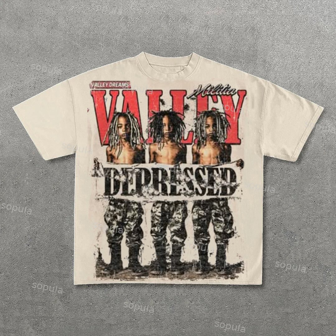 Vintage Velley Dreams Graphic 100% Cotton Short Sleeve T-shirt - SOPULA