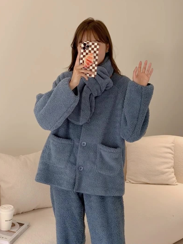 Casual Plush Nightgown Home Suit