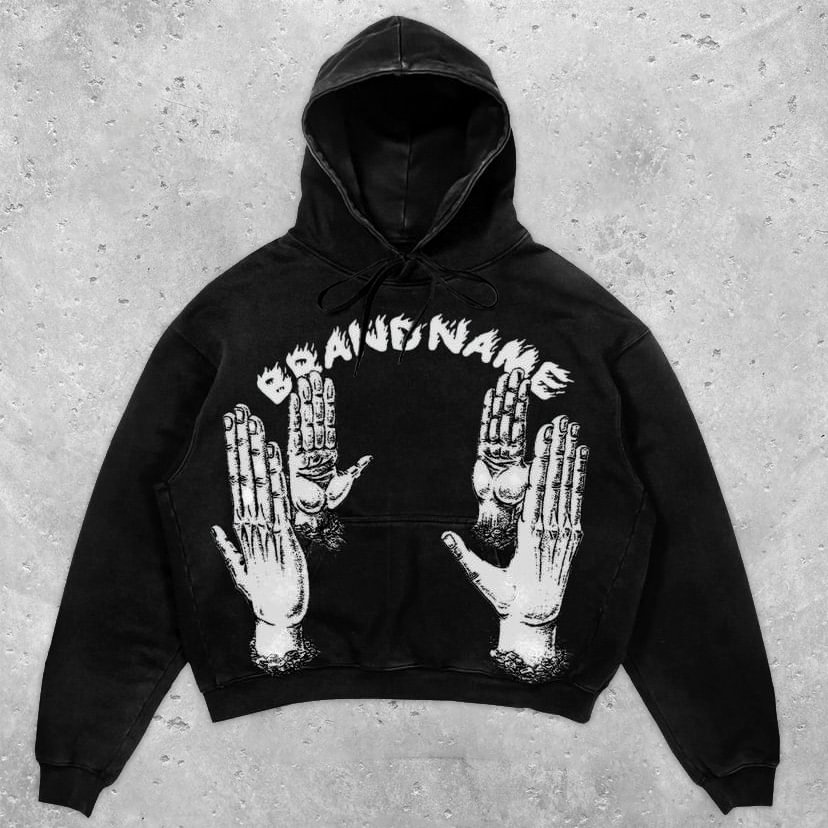 Stylish statement palm print hoodie