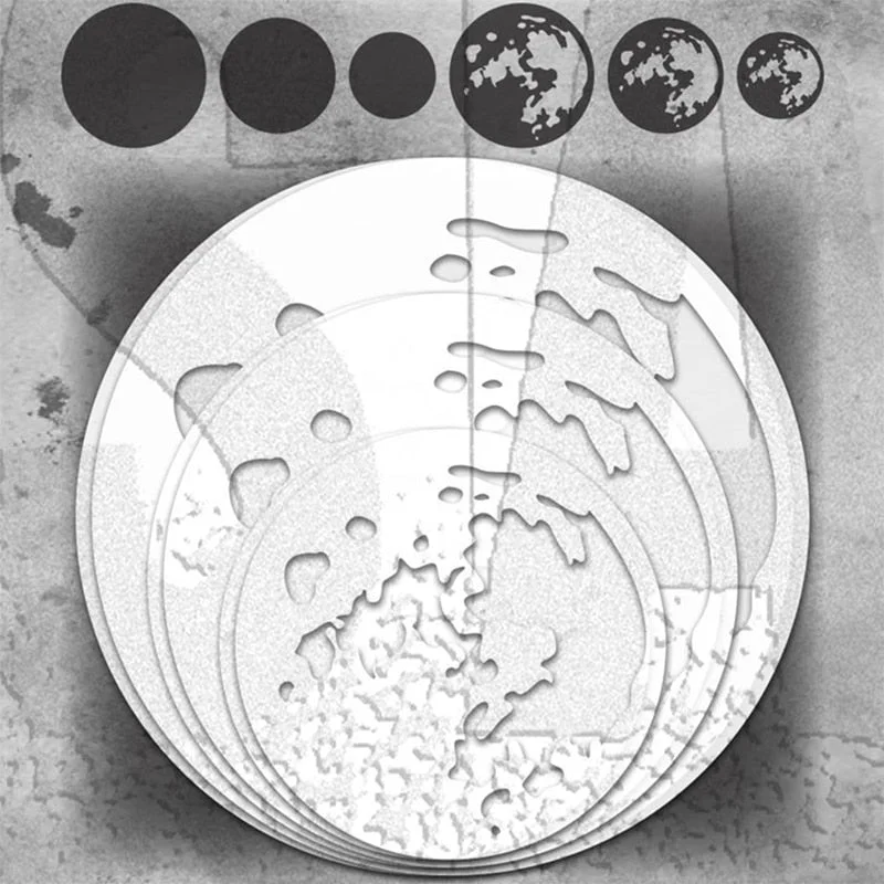 2021 New Retro The moon Plastics Stencil For Craft Making Paper Greeting Card Scrapbooking No Clear Stamp and Metal Cutting Dies