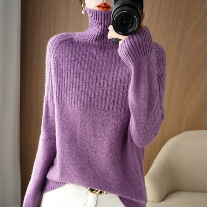 Churchf Churchf Sweater Bottom Shirt Women With Qiu Dong New Head Loose Half Draw A Rotator Sleeve Sweater Women's Jacket