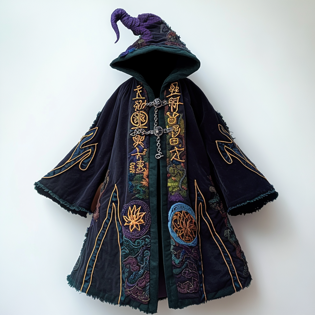 Medallion embroidered velvet magic robe 33e2
