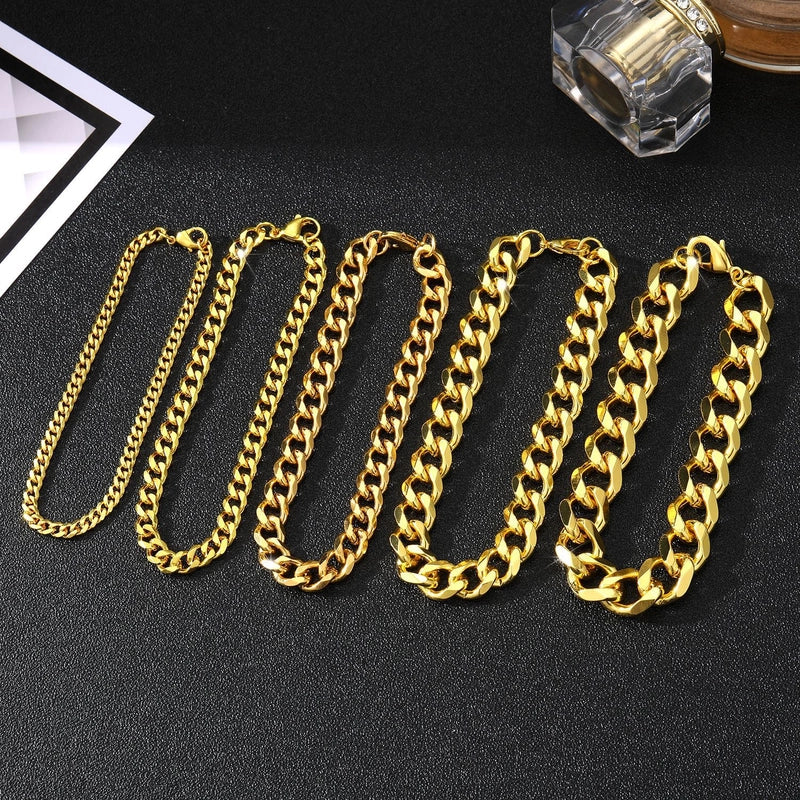 Hip-Hop Solid Color 304 Stainless Steel Men’s Bracelets