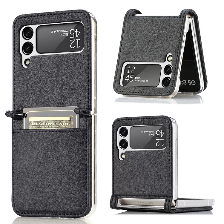 Luxury Card Holder Drop Protection Folio Cover For Samsung Galaxy Z Flip 3 5G
