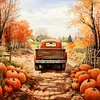 Diamond Painting-DIY Full Round Drill Autumn Pumpkin Classic Car(40x40cm)
