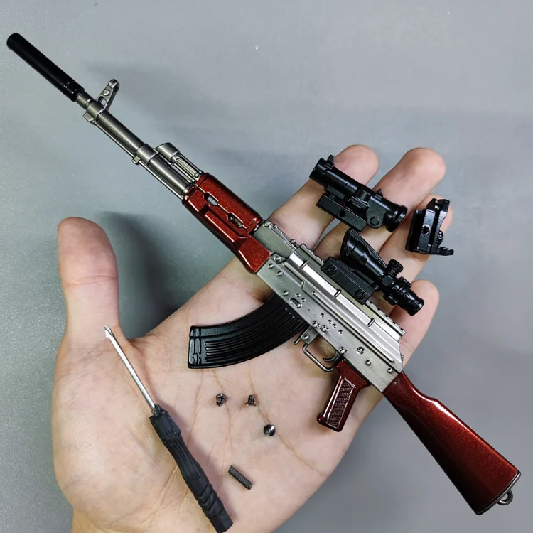 PUBG AK47 Gun Model 22cm Alloy Mini AK47 Assult Rife