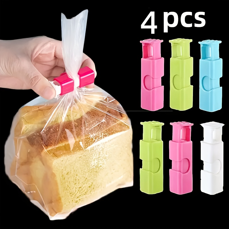 4pcs Sealing Clips for Items, Suitable for Plastic And Bread Bags - a Household Preservation Tool.