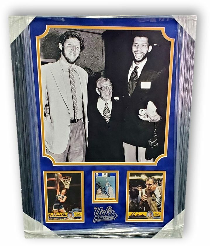 John Wooden Kareem Abdul Jabbar Bill Walton Hand Signed Auto Framed Collage UCLA