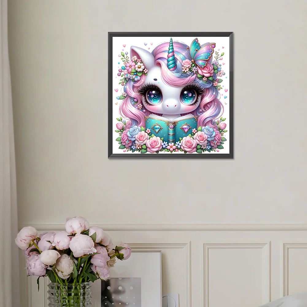 Diamond Painting - Full Square Drill - Read Unicorn(Canvas|35*35cm)