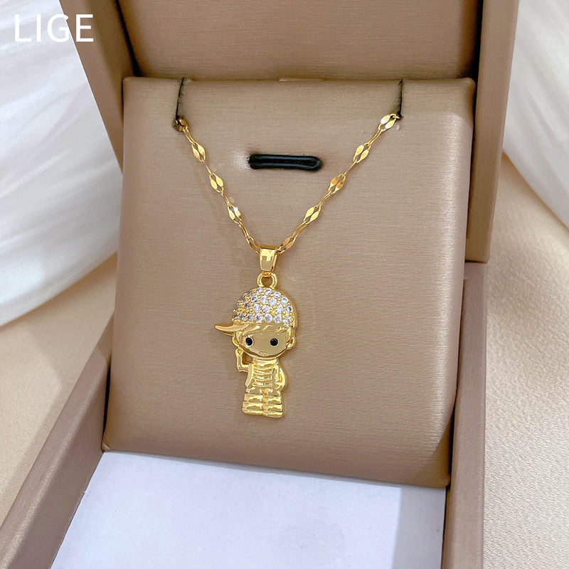 Moon Geometric Stainless Steel Stainless Steel Necklaces