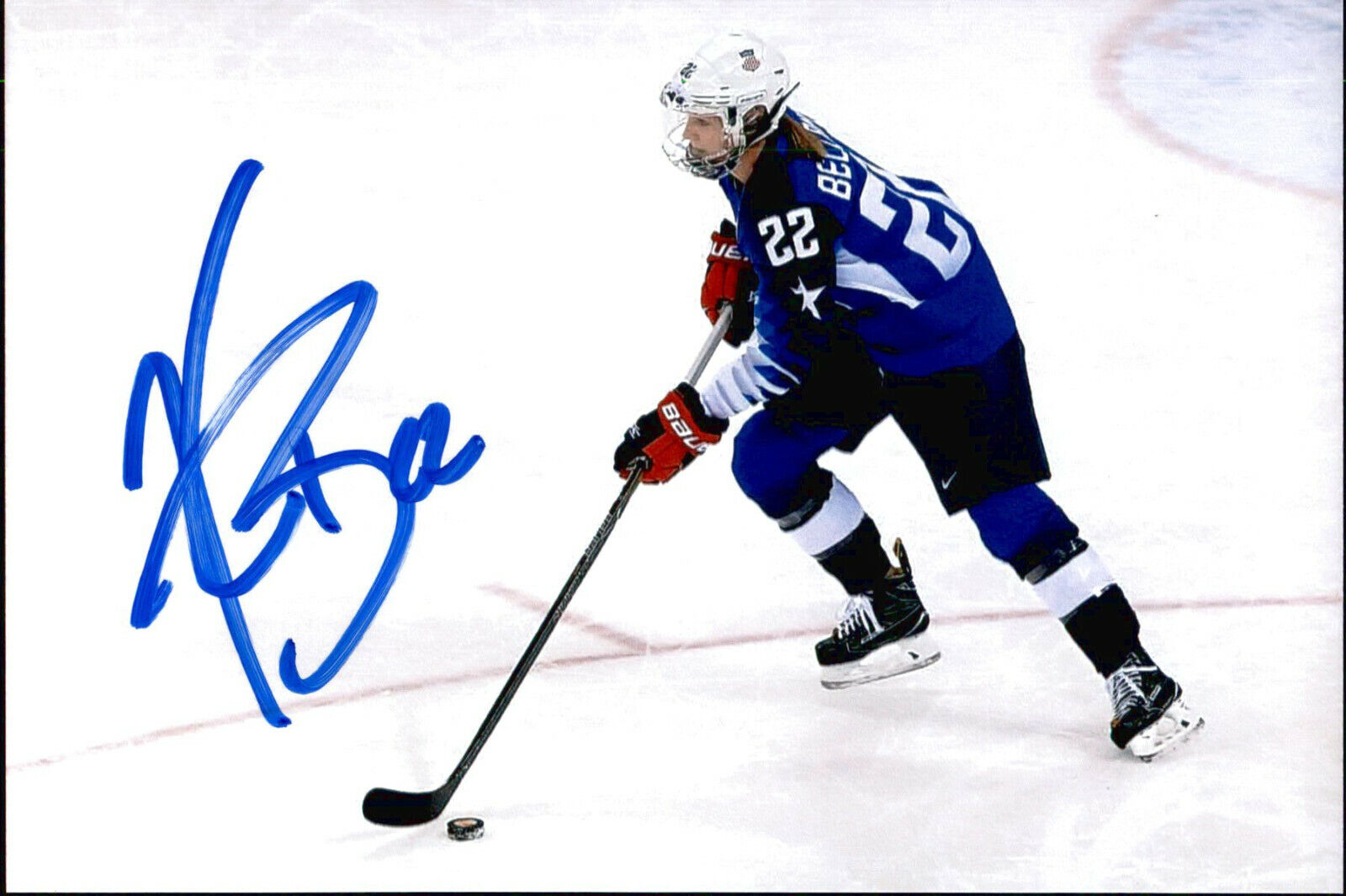 Kacey Bellamy SIGNED 4x6 Photo Poster painting WOMEN'S HOCKEY / USA GOLD MEDAL OLYMPICS #5