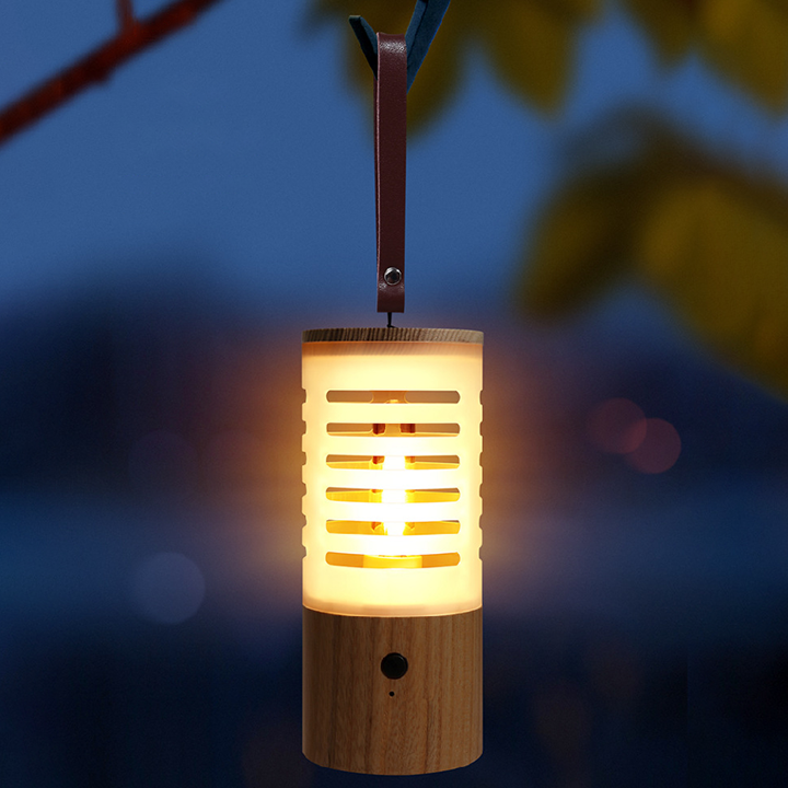 Portable Outdoor Led Camping Lantern With Excellent Wood Grain - Perfect For Long-term Outdoor Trips And Camping Enthusiasts. - Appledas