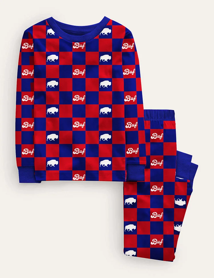 Kid's Buffalo Football Print Pajama Set