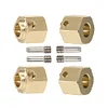 AMK 4Pcs TRX4 Brass Weight 12mm Hex Beadlock Wheel Hubs Heavy Duty Counterweight for 1/10 RC Crawler Cars Sport Defender TRX6 (8mm)