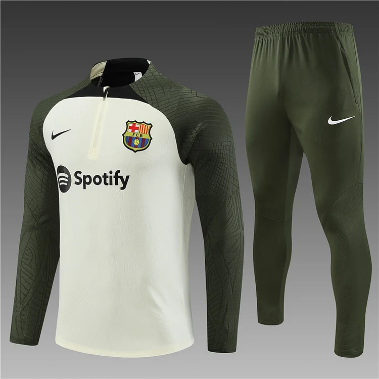 2023-24 Barcelona Off-White Half-Drawn Training Jersey