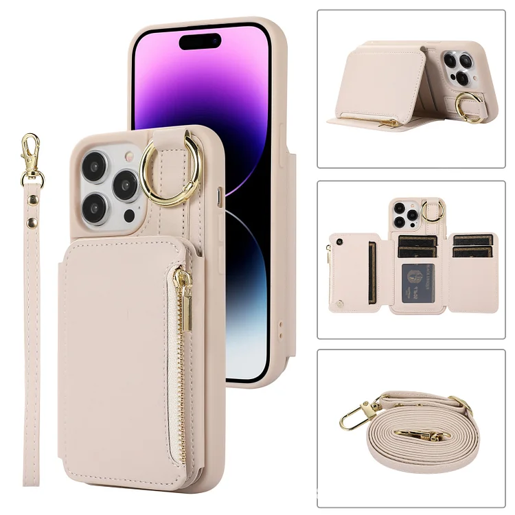 Zipper Cards Holder Leather Wallet Phone Case For iPhone | 168DEAL