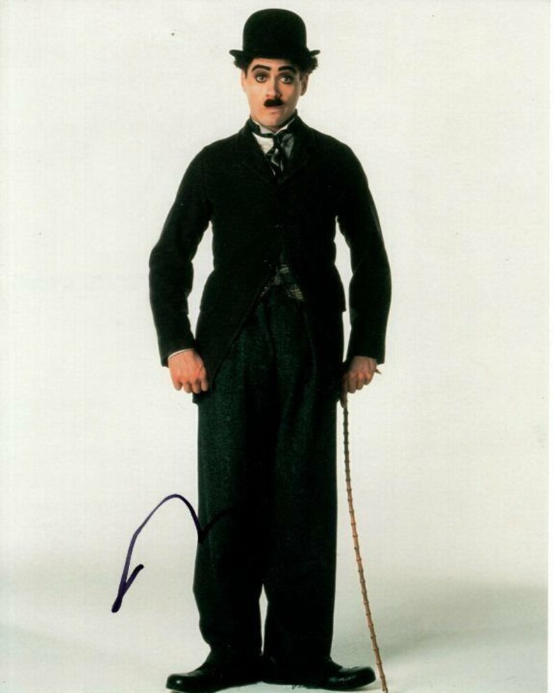 Robert downey jr. signed autographed charlie chaplin Photo Poster painting