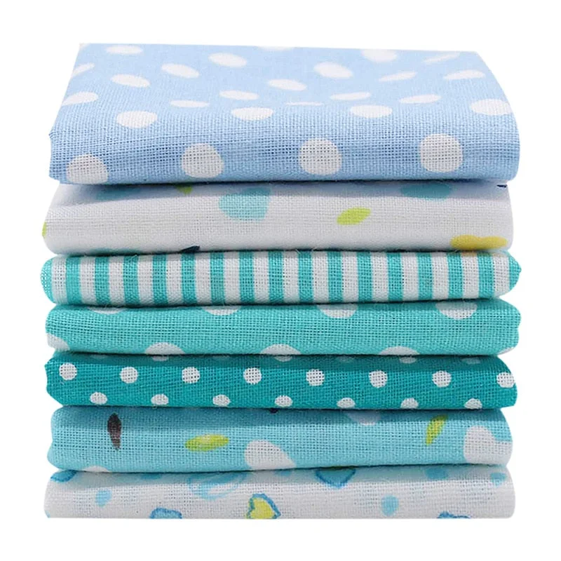 7pcs/set 25x25cm Flower Pattern Cotton Fabric Printed Cloth DIY Handmade Patchwork Material for Needlework Sewing Accessories