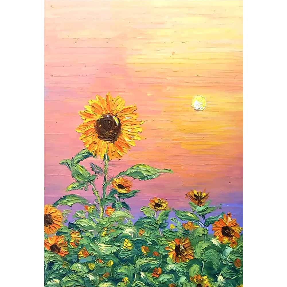 

30*40CM - Round Drill Diamond Painting - Sunflower, 501 Original