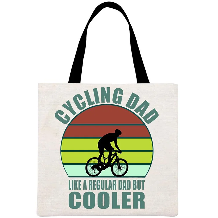 Cycling Dad Like A Real Dad But Cooler Printed Linen Bag-Annaletters