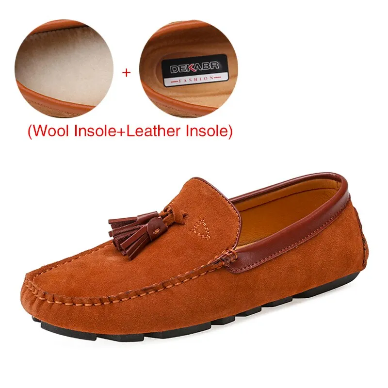 DEKABR Genuine Leather Men Shoes Spring Fashion Leather Men Loafers Flats New High Quality Casual Shoes For Men Driving Shoes