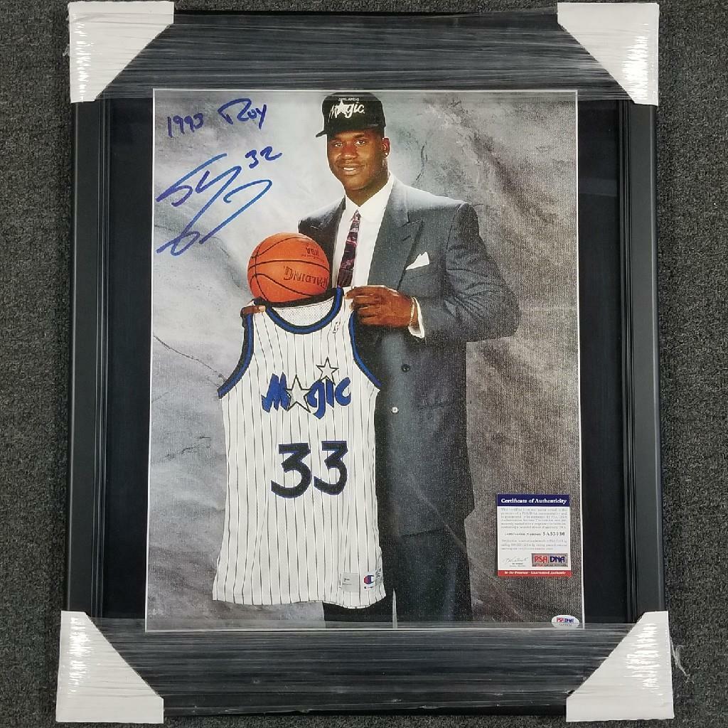 SHAQUILLE SHAQ O'NEAL SIGNED 16x20 CANVAS ROOKIE Photo Poster painting AUTO AUTOGRAPH PSA/DNA