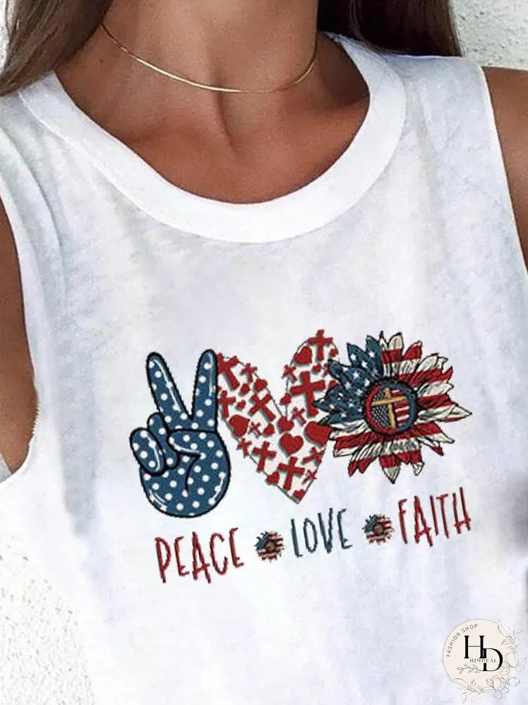Casual Printed Sleeveless Tank Top for Women