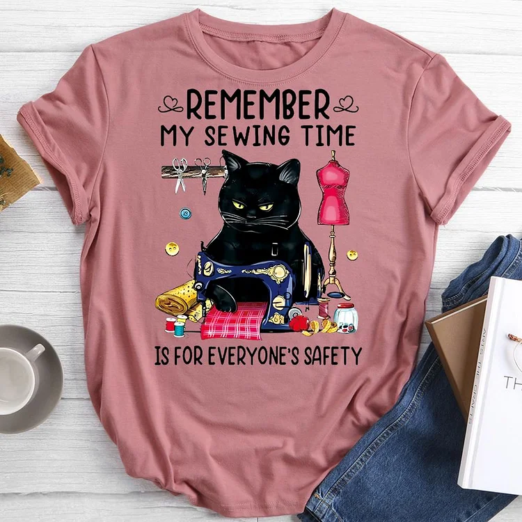 Remember My Sewing Time Is For Everyone's Safety Round Neck T-shirt-0019012