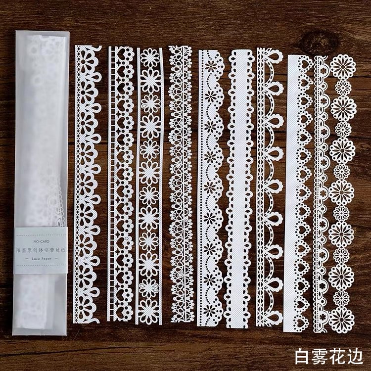 JOURNALSAY Leaf plants Circle lace Material Paper Junk Journal Planner Craft Paper Scrapbooking