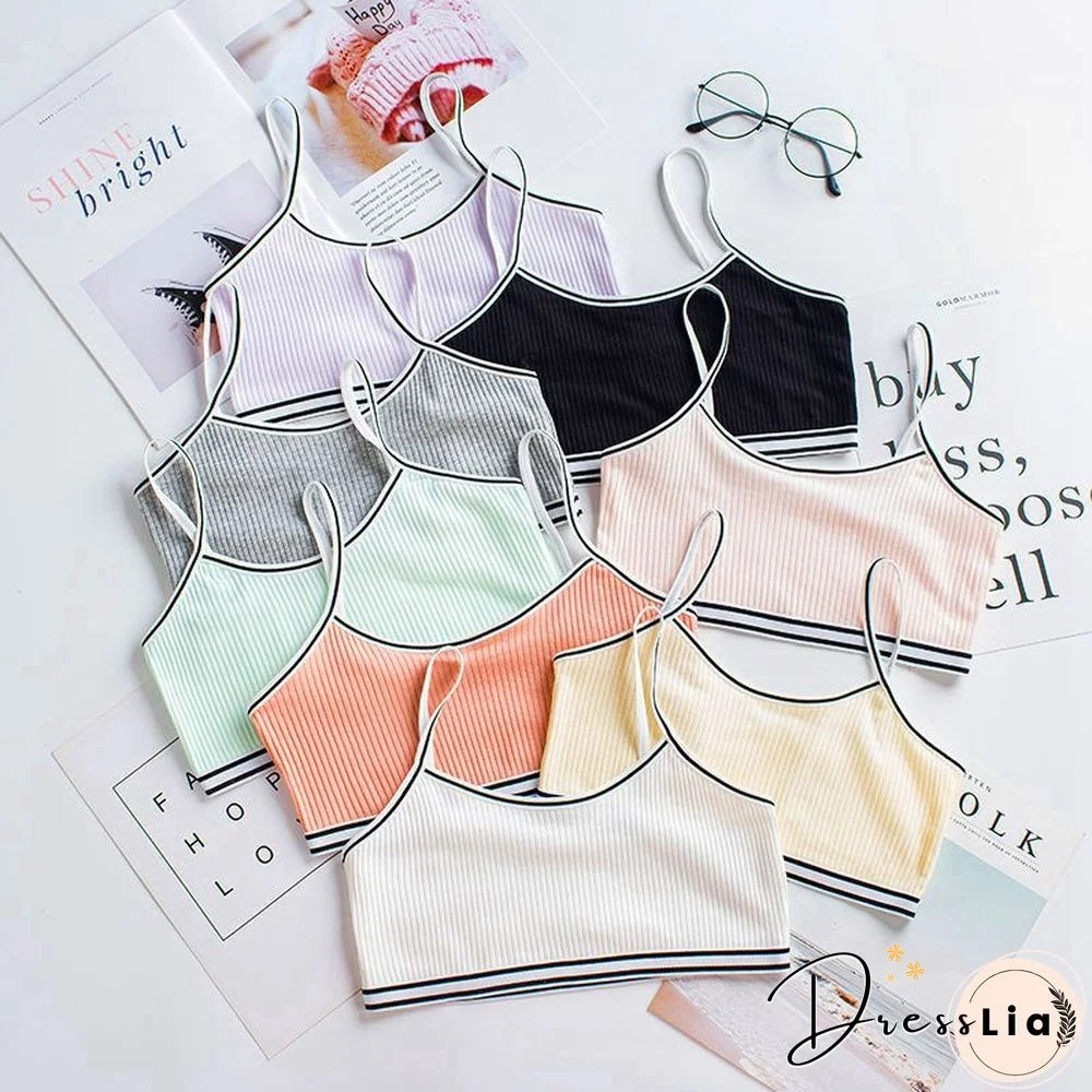 2Pclot Girls Bra Children Vest Breathable Underwear Girl Tube Tops Soft No Padded Teens Seamless Washable Bras Camisole