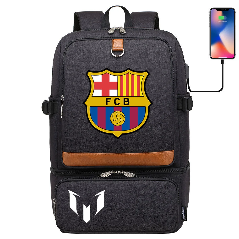 Buzzdaisy Score Big with Lionel Messi: Multi-Pocket Backpack with USB Charging and 15-Inch Laptop Capacity