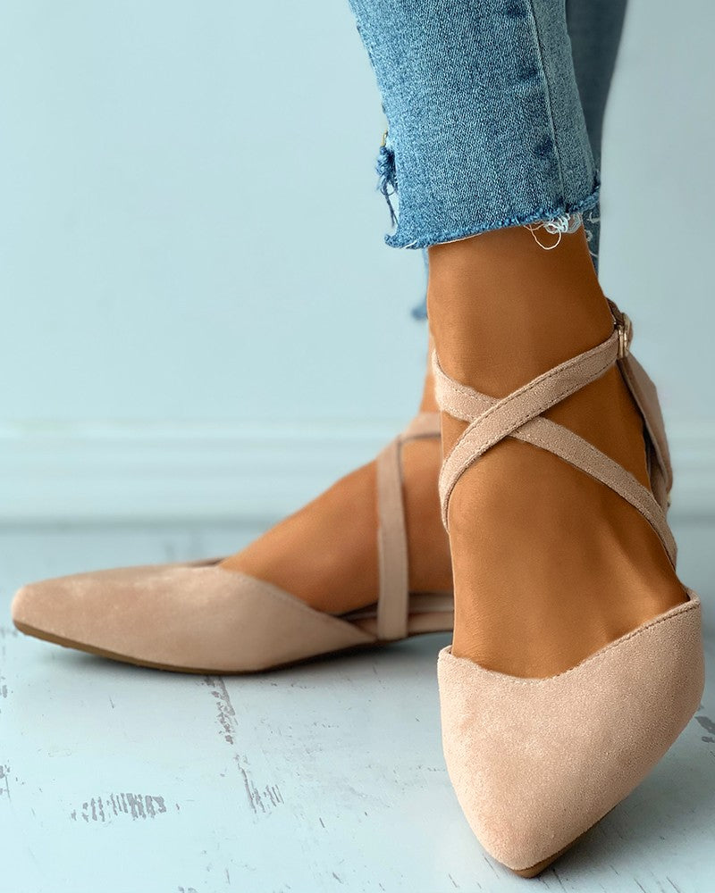 suede-pointed-toe-bandage-flats
