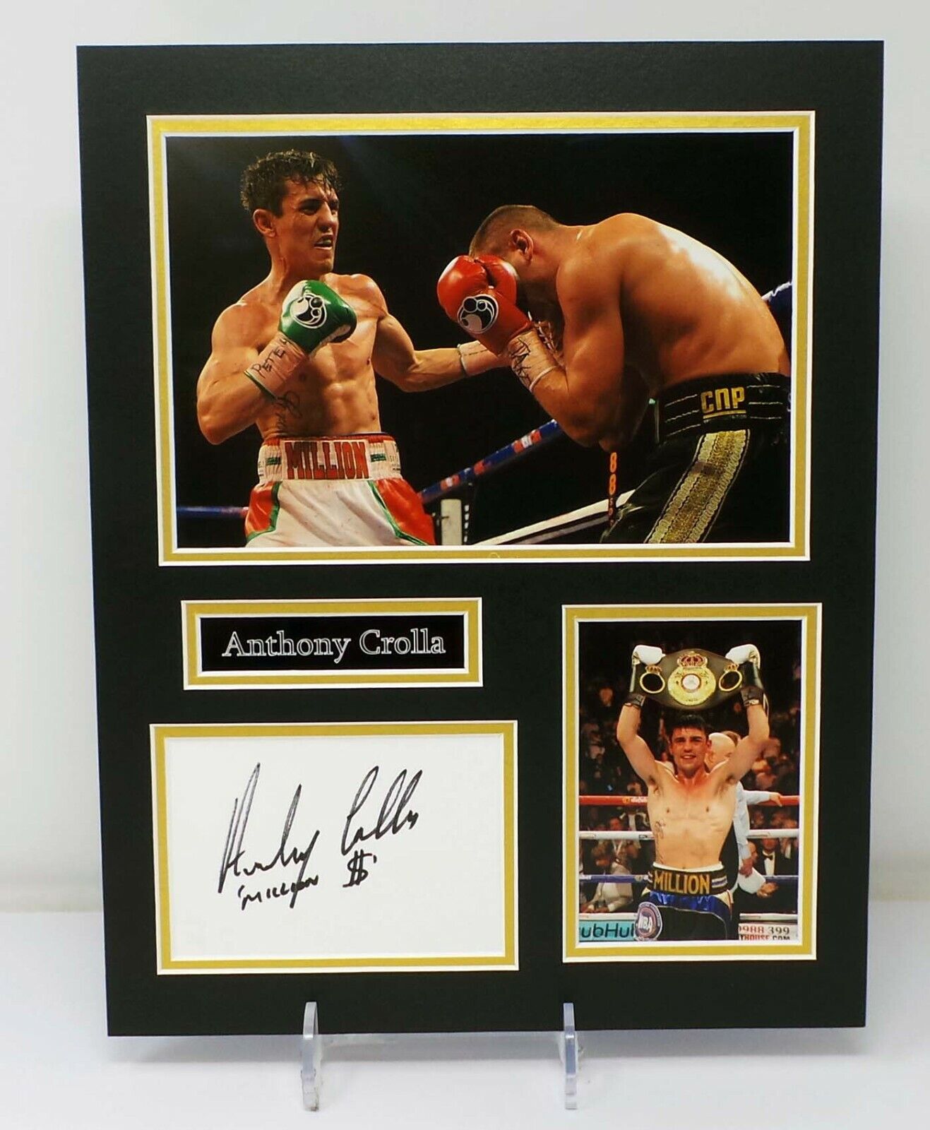 Anthony Million Dolla CROLLA Boxer Signed & Mounted Photo Poster painting Display AFTAL RD COA