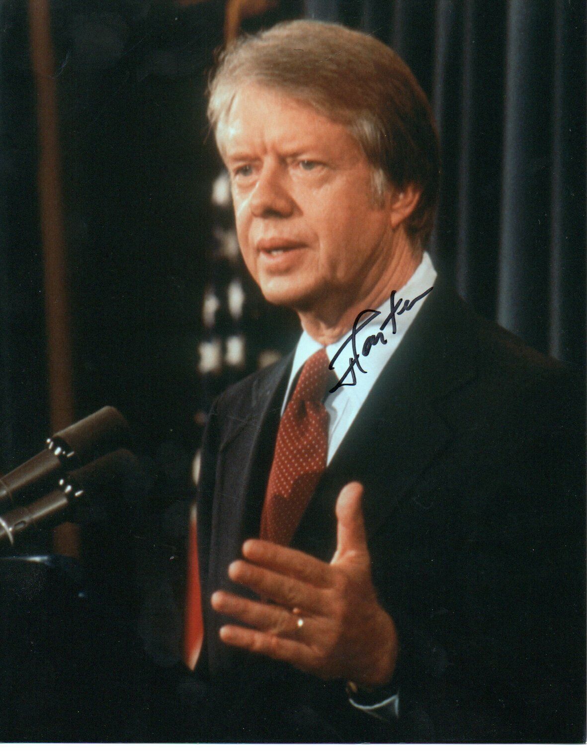 Jimmy Carter Ex Us President Signed 10 by 8 inches Genuine Photo Poster painting Autograph