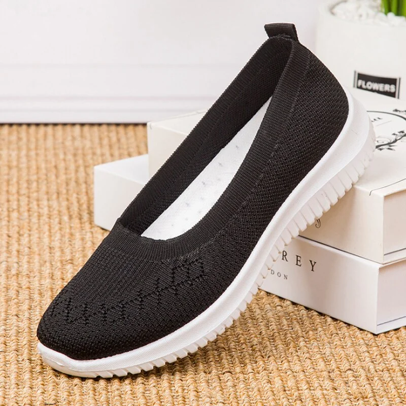2021Women Shoes Knitting Sock Sneakers Women Spring Summer Slip On Flat Shoes Women Loafers Flats Walking shoes Female