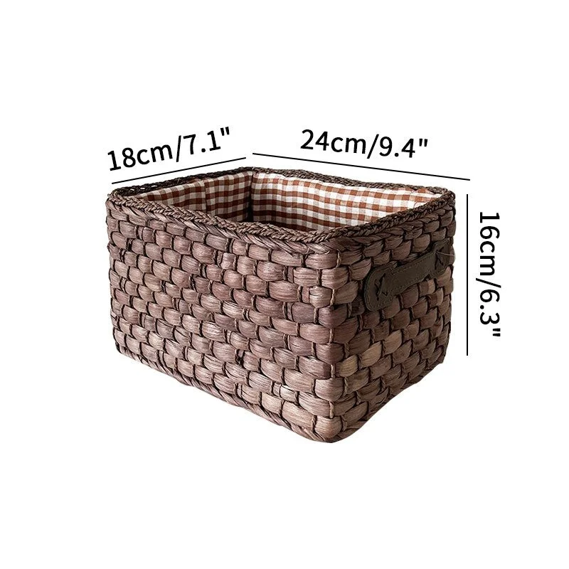 Desktop Storage Basket Woven Storage Box Baby Toys Snack Organizer Household Laundry Basket Cosmetic Container Panier Rangement