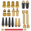 21Pcs Bicycle Valve Adapter Set Aluminum Alloy Nozzle Inflation Kit for Air Pump