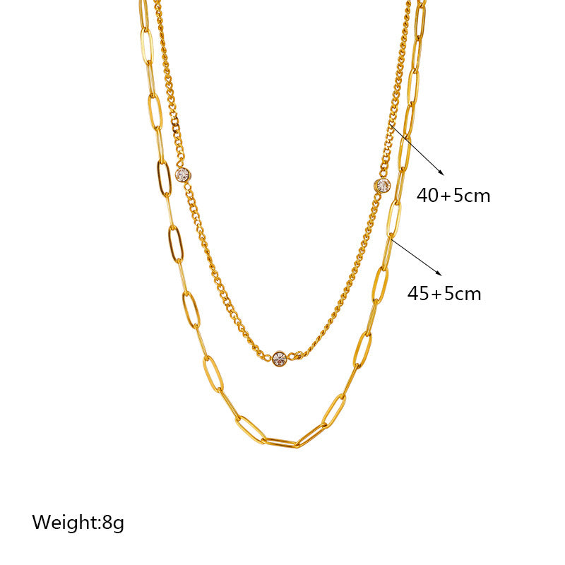 Chain Geometric Titanium Steel Electroplating Necklaces