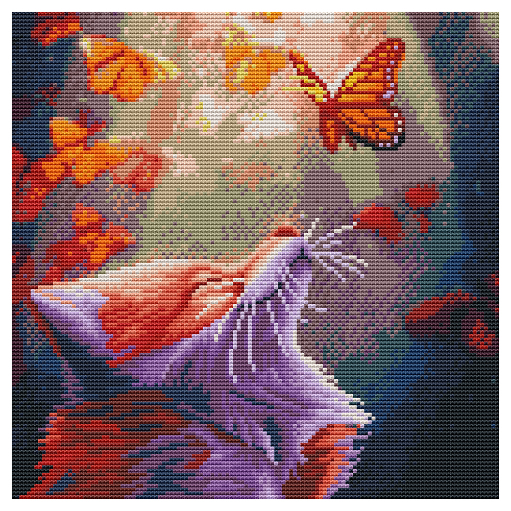 

Butterfly - 11CT Stamped Cross Stitch - 36*36CM, 501 Original