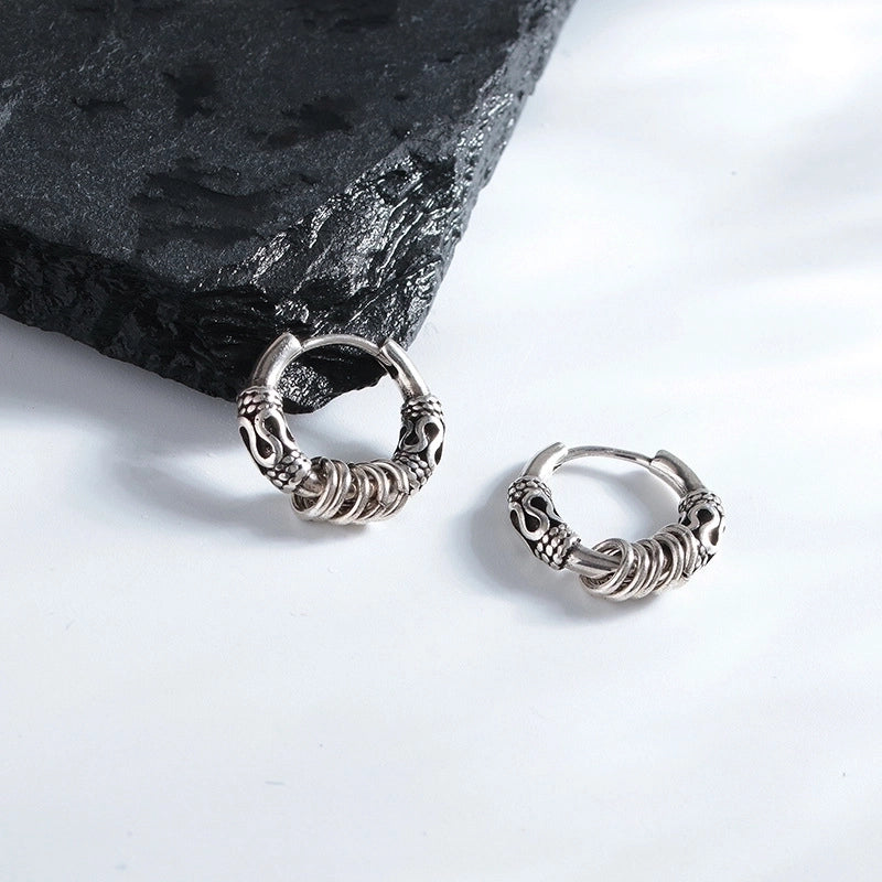 1 Piece 1 Pair Retro Punk Geometric Copper Earrings