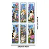 Floral Cat DIY 14CT 2 Strand Stamped Cross Stitch Bookmark Set 24x41cm