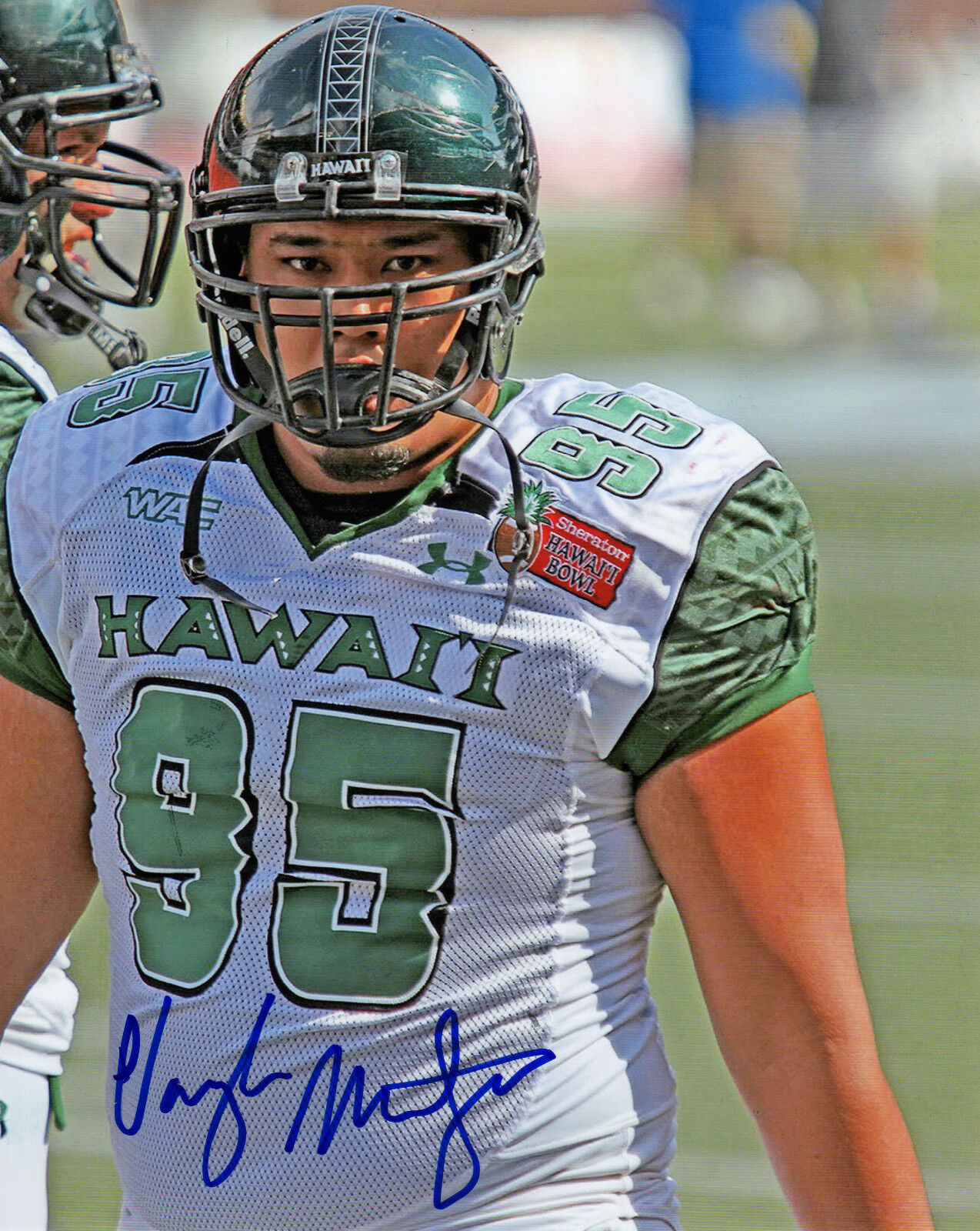 Vaughn Meatoga Hawaii hand signed autographed 8x10 football Photo Poster painting Bengals Cincy