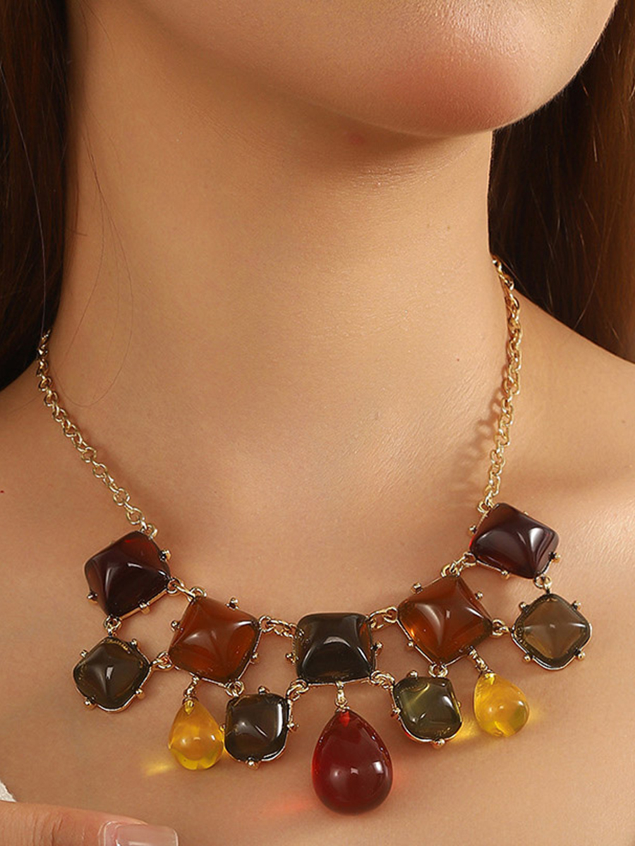 Rhine Stones Geometric Necklaces Accessories