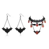 Boucle d'oreille et collier chauve-souris
