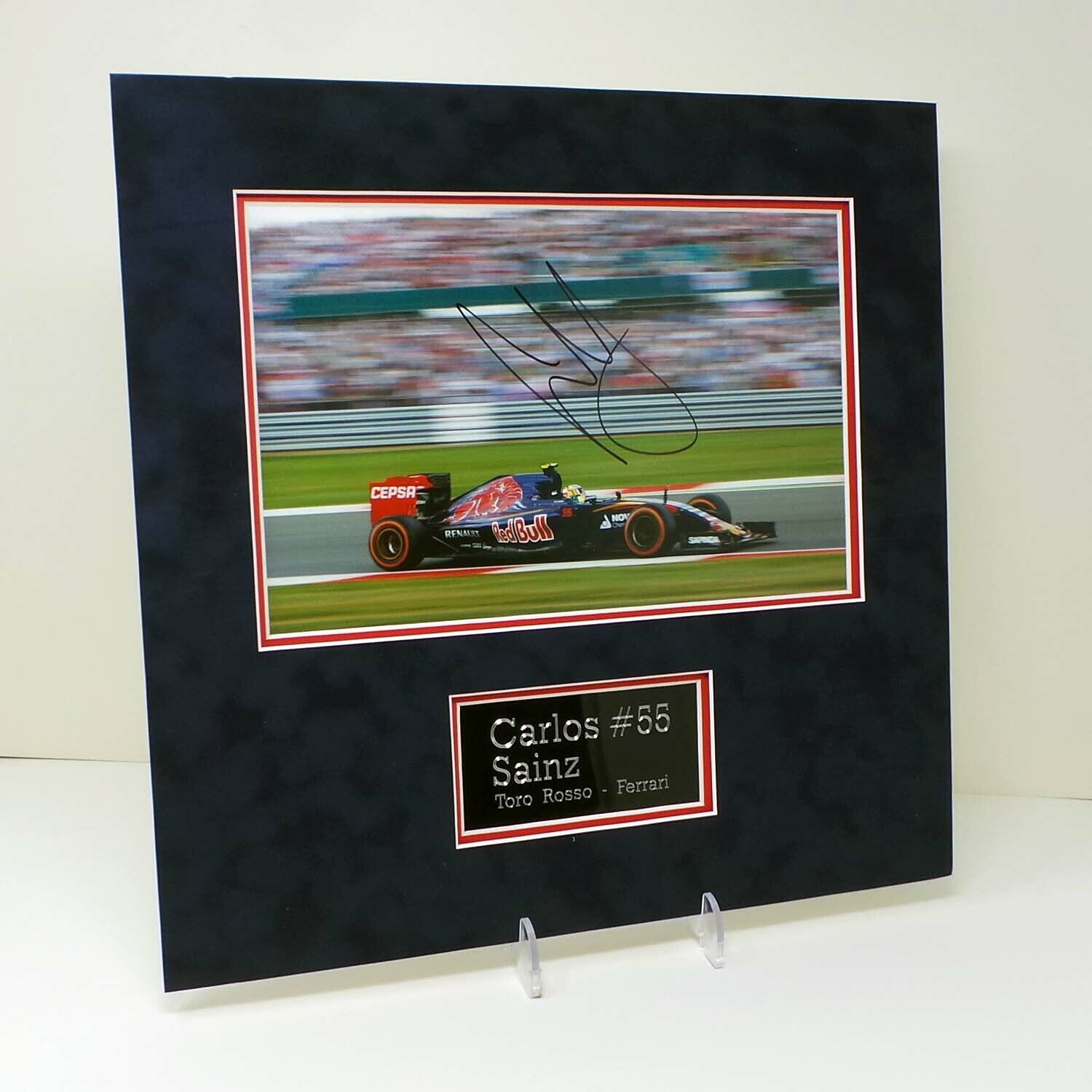 Carlos SAINZ Junior F1 Driver Signed Mounted 12x8 Photo Poster painting Display AFTAL RD COA