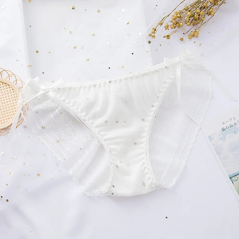 2021 Cotton Underwear Panties Sexy Lace Panties Low Waist Chiffon Briefs Women's Hollow Out Underpants Girl Traceless Lingerie