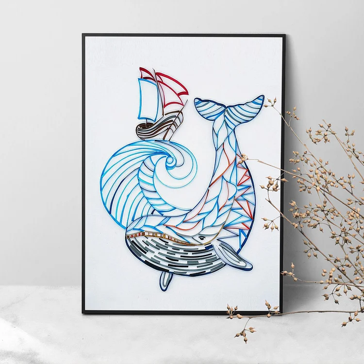 Paper Filigree Painting Kit -Whale Ship