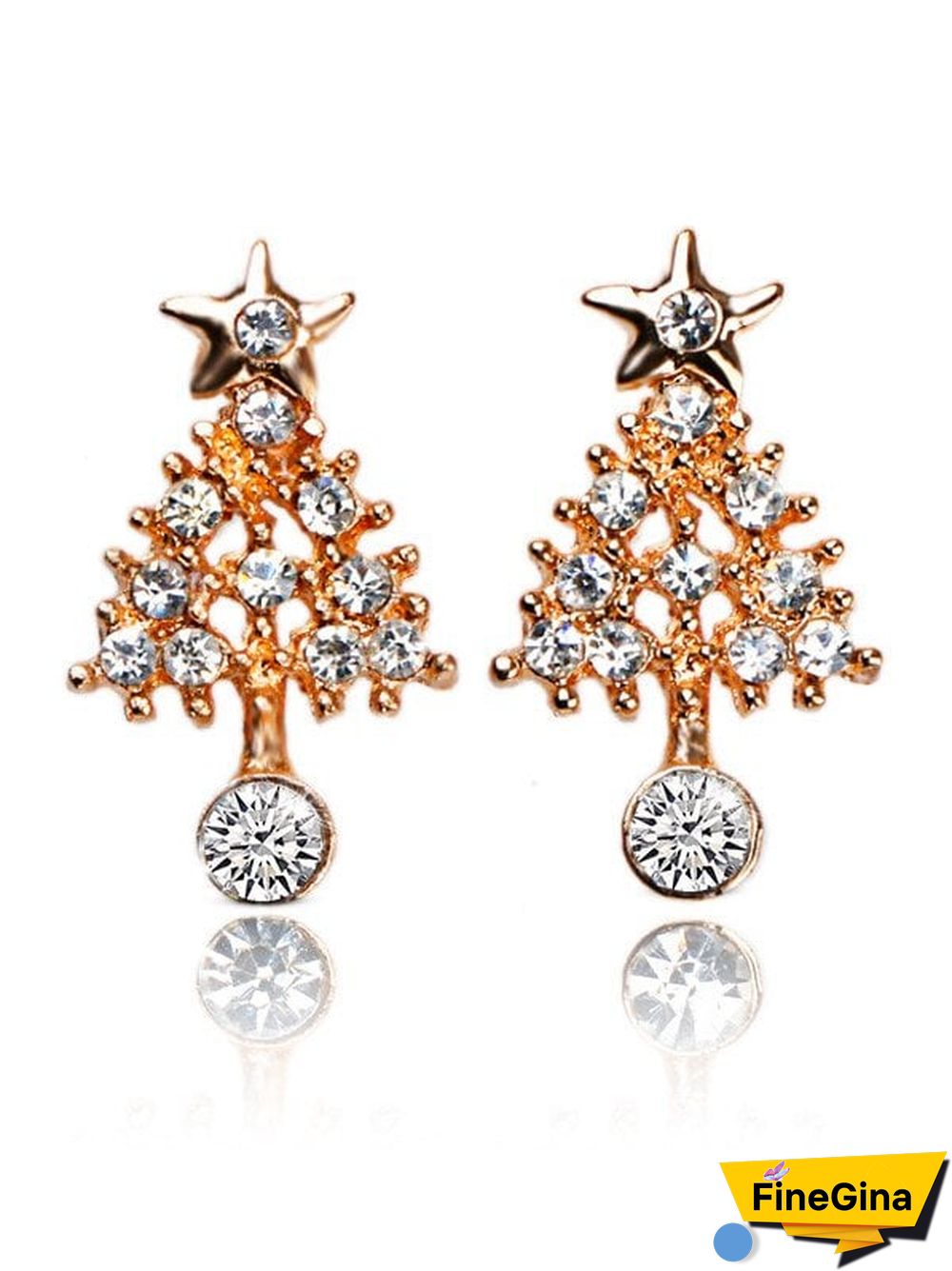 Diamond Tree Stud Earrings