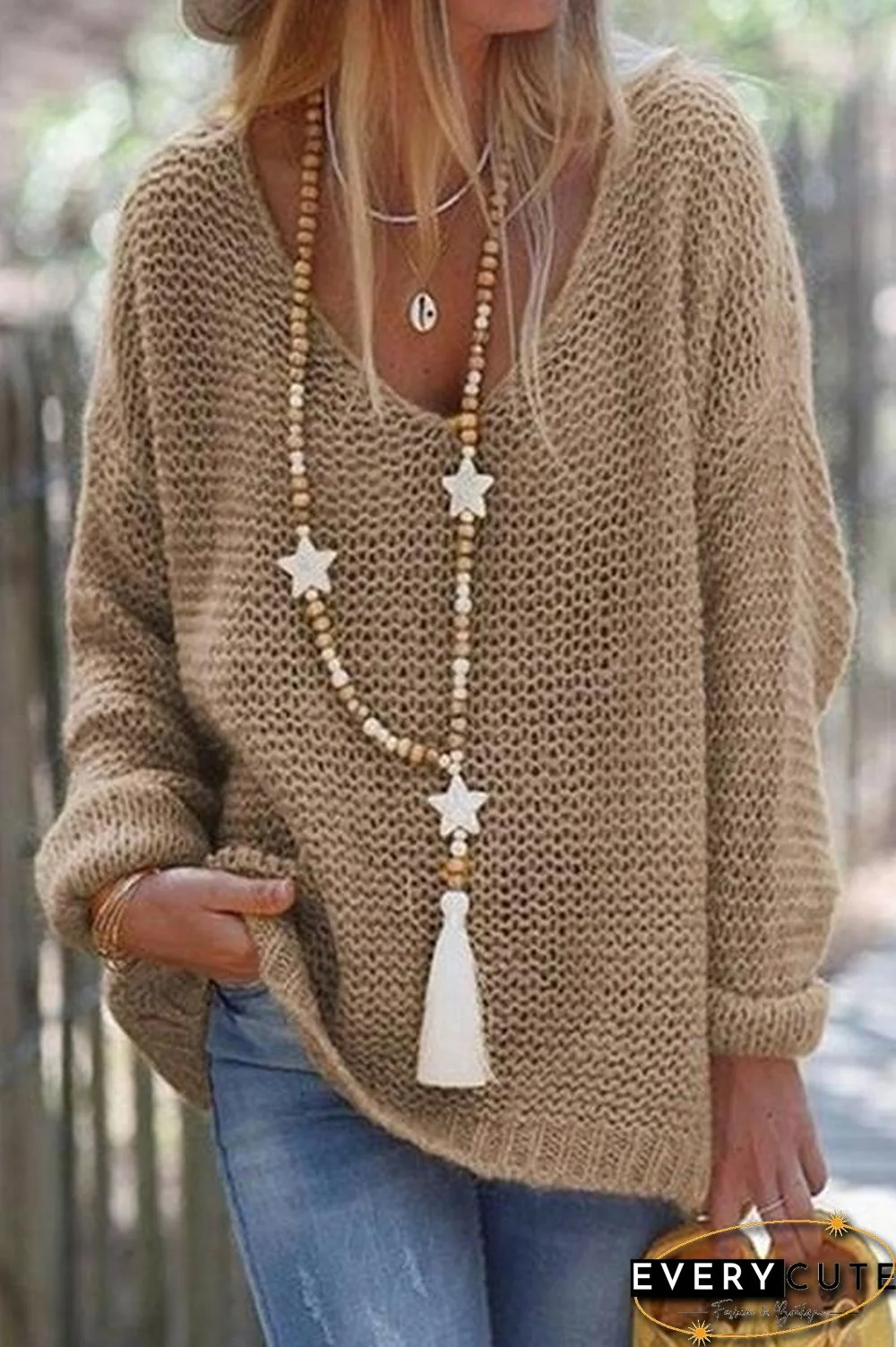 V Neck Loose Sweater