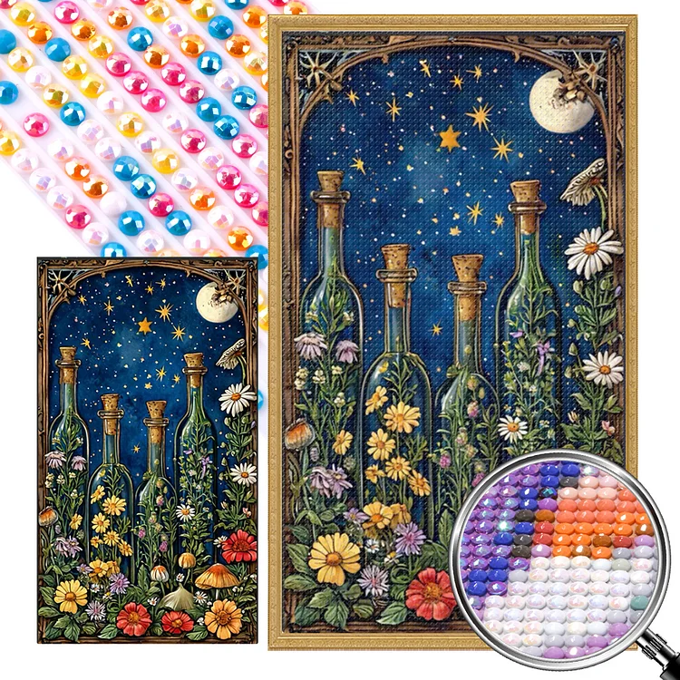 Flower - Full Round(Partial AB Drill) - Diamond Painting(45*75cm)